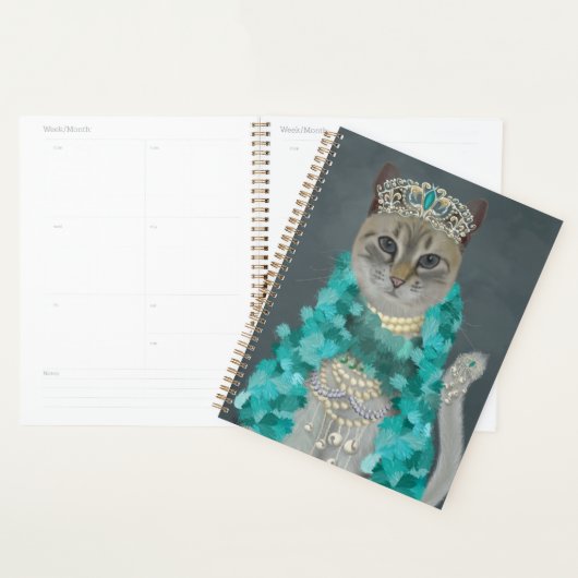 Grijze kat | Met het bellenportret toegevoegd Planner (Display)