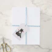 Grijze kat met kerstviering LIghts Cadeaulabel (Met Touw)
