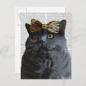 Grijze kat met luipaard briefkaart (Voorkant / Achterkant)