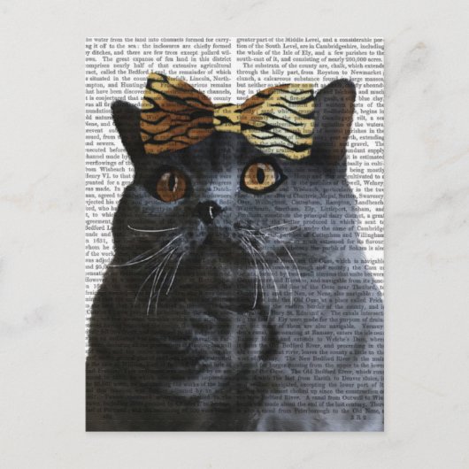 Grijze kat met luipaard briefkaart (Voorkant)