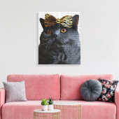 Grijze kat met luipaard canvas afdruk (Insitu (Woonkamer))