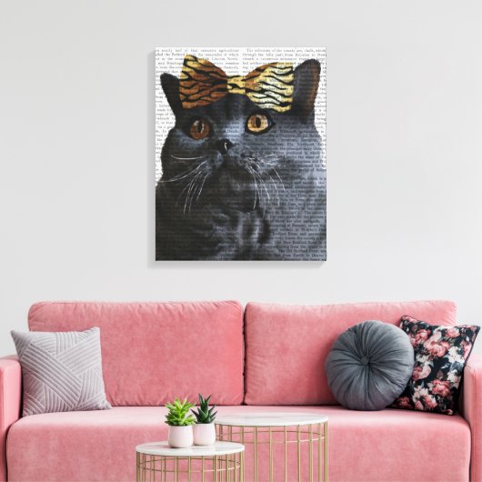 Grijze kat met luipaard canvas afdruk (Insitu (Woonkamer))