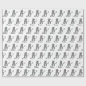 Grijze kat met rode wijn cadeaupapier (Vlak)