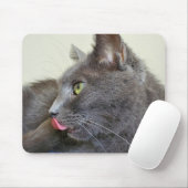 Grijze kat mousepad muismat (Met muis)