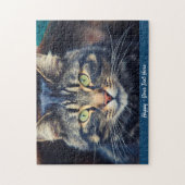 Grijze kat of voeg je foto-cadeau toe legpuzzel (Verticaal)