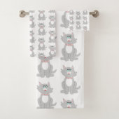 Grijze kat ontwerp bad handdoek (Insitu)