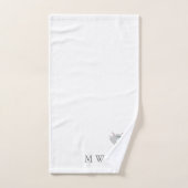 Grijze kat ontwerp monogram bad handdoek (Handdoek)
