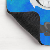 Grijze kat op blauw - Muismat (Hoek)