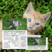 Grijze kat op gras, Pet Adoption Event Adverteren Visitekaartje