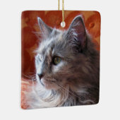 Grijze kat op touringcar keramisch ornament (Rechts)