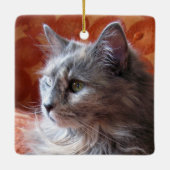 Grijze kat op touringcar keramisch ornament (Achterkant)