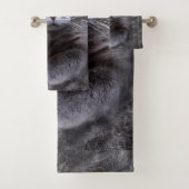 Grijze kat portret bad handdoek (Insitu)