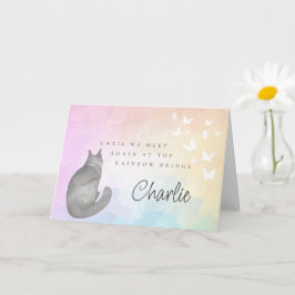 Grijze Kat Rainbow Bridge Huisdier Verlies Herdenk Kaart