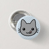 grijze kat ronde button 3,2 cm (Voorkant /achterkant)