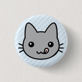 grijze kat ronde button 3,2 cm (Voorkant)