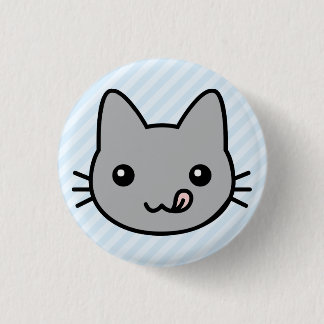 grijze kat ronde button 3,2 cm