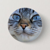 Grijze kat ronde button 5,7 cm (Voorkant)