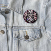 Grijze Kat Ronde Button 5,7 Cm (In situ)