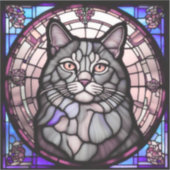 Grijze Kat  Sticker (Voorkant)