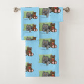 Grijze Kat Teddy Bear Bad Handdoek (Insitu)
