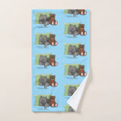 Grijze Kat Teddy Bear Bad Handdoek (Handdoek)