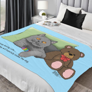 Grijze Kat Teddy Bear Fleece Deken