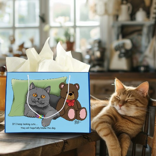 Grijze Kat Teddy Bear Groot Cadeauzakje