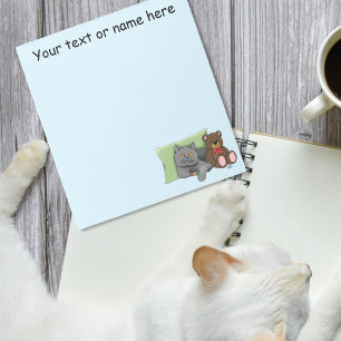 Grijze Kat Teddy Bear Notitieblok