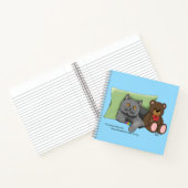 Grijze Kat Teddy Bear Notitieboek (Binnen)