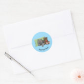 Grijze Kat Teddy Bear Ronde Sticker (Envelop)