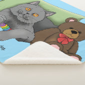 Grijze Kat Teddy Bear Sherpa Deken (3/4)