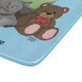 Grijze Kat Teddy Bear Snijplank (Hoek)
