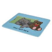 Grijze Kat Teddy Bear Snijplank (Hoek)