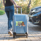 Grijze Kat Teddy Bear Sticker (Koffer Insitu)