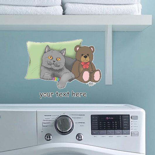 Grijze Kat Teddy Bear Sticker