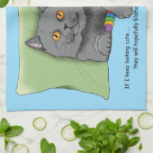 Grijze Kat Teddy Bear Theedoek (Gevouwen)