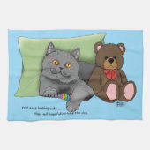 Grijze Kat Teddy Bear Theedoek (Horizontaal)