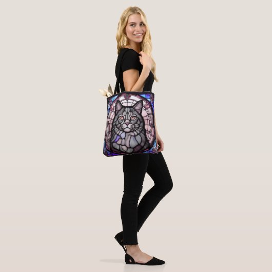 Grijze Kat  Tote Bag (Op model)