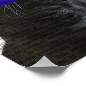 Grijze katje met blauw bovenste hak en blauwe snor poster (Hoek)