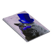 Grijze katje met blauw bovenste hak en snor notitieboek (Rechterzijde)