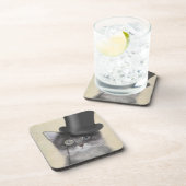 Grijze katje met bovenste hak bier onderzetter (Rechterzijde)