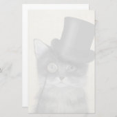 Grijze katje met bovenste hak briefpapier (Voorkant / Achterkant)