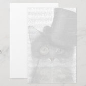 Grijze katje met bovenste hak briefpapier (Voorkant / Achterkant)