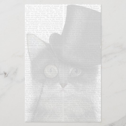 Grijze katje met bovenste hak briefpapier (Voorkant)