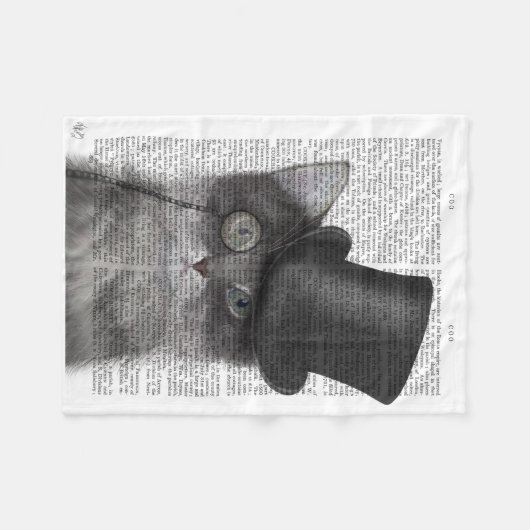 Grijze katje met bovenste hak fleece deken (Voorkant (Horizontaal))