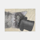 Grijze katje met bovenste hak fleece deken (Voorkant (Horizontaal))