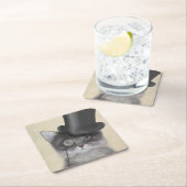 Grijze katje met bovenste hak kartonnen onderzetters (Insitu)