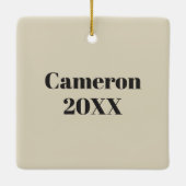 Grijze katje met bovenste hak keramisch ornament (Achterkant)