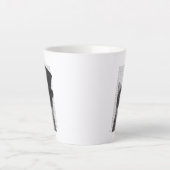 Grijze katje met bovenste hak latte mok (Voorkant)