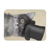 Grijze katje met bovenste hak magneet (Horizontaal)